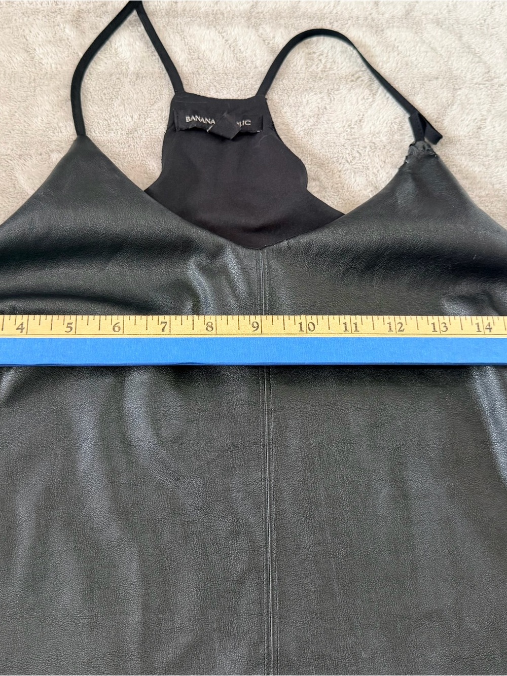 Banana Republic Black Leather Cami Tank Top Size 4 Fairy Grunge Ren Fest Minimal - Picture 9 of 13
